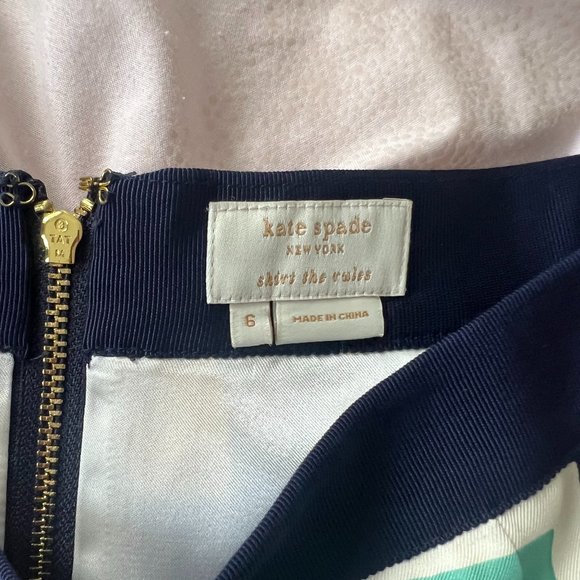 Kate Spade Kylie 100% silk geometric pencil midi skirt size 6 PLEASE READ - Picture 8 of 16